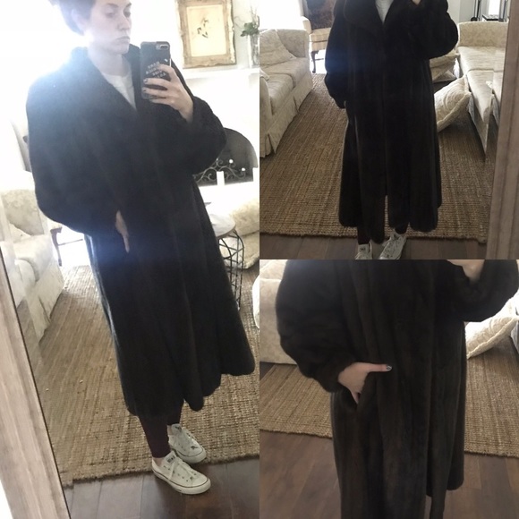 Real 1970s full length brown real mink fur coat NYC long authenticity appraisal - Picture 3 of 9